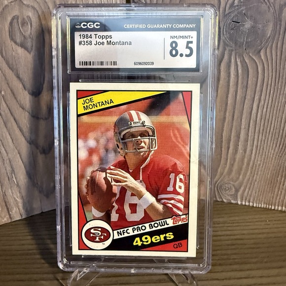 1984 Topps Joe Montana 49ers QB Football Card Graded CGC 8.5